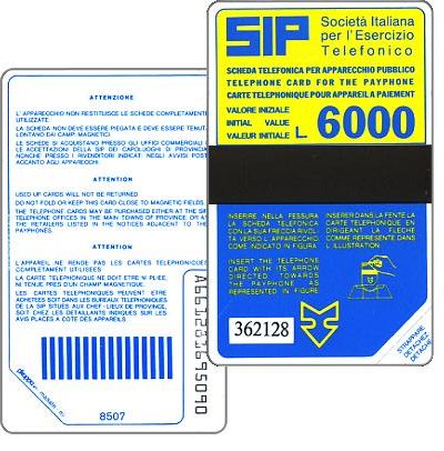 Phonecards - History of Italian cards 1: the yellow-blue SIDA