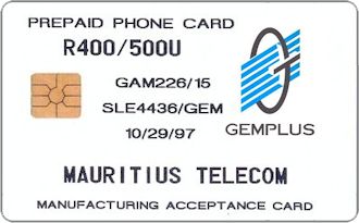 Phonecards - Gemplus test cards: Africa