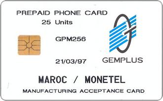 Phonecards - Gemplus test cards: Africa