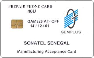 Phonecards - Gemplus test cards: Africa