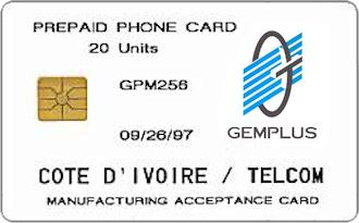 Phonecards - Gemplus test cards: Africa