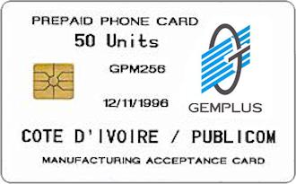 Phonecards - Gemplus test cards: Africa