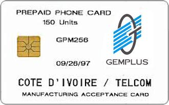 Phonecards - Gemplus test cards: Africa