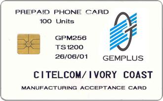 Phonecards - Gemplus test cards: Africa