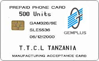 Phonecards - Gemplus test cards: Africa