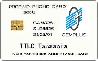 Phonecards - Gemplus test cards: Africa