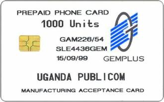 Phonecards - Gemplus test cards: Africa