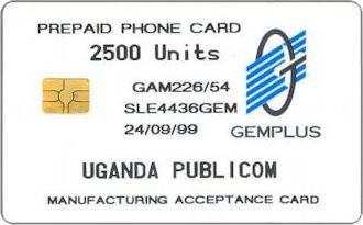 Phonecards - Gemplus test cards: Africa