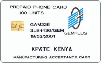 Phonecards - Gemplus test cards: Africa