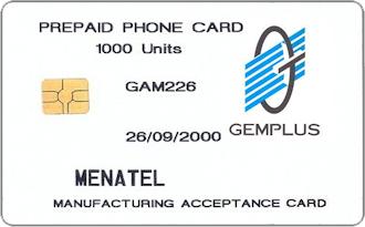 Phonecards - Gemplus test cards: Africa
