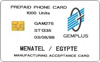 Phonecards - Gemplus test cards: Africa