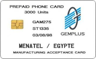 Phonecards - Gemplus test cards: Africa