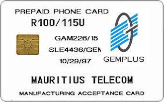 Phonecards - Gemplus test cards: Africa