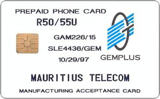 Phonecards - Gemplus test cards: Africa