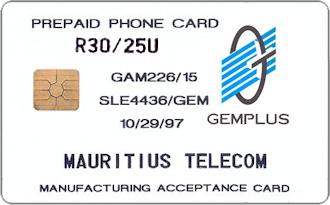 Phonecards - Gemplus test cards: Africa